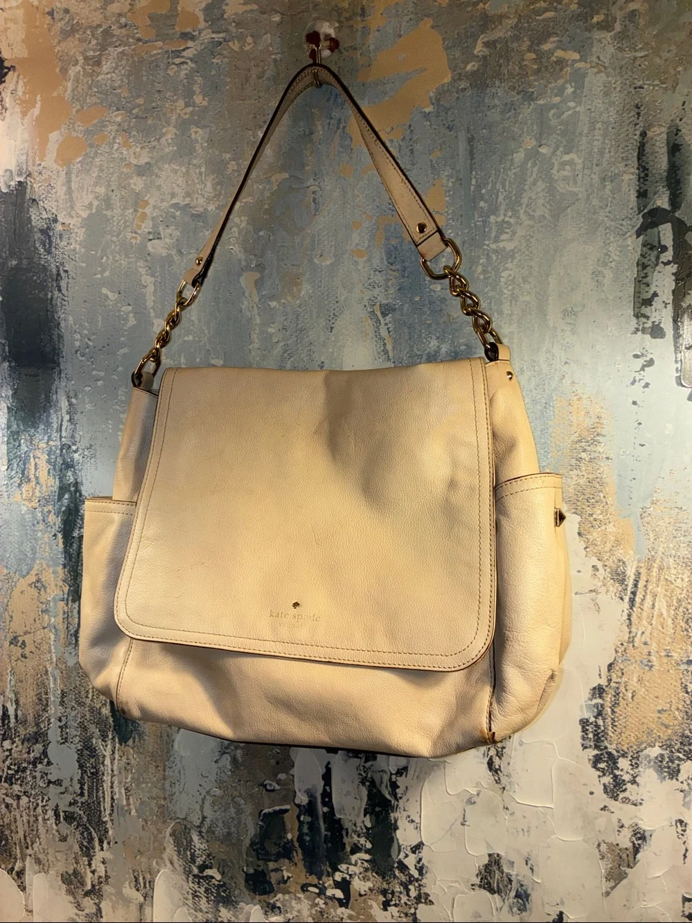 Genuine Kate Spade Chester Street Miri Leather Shoulder Bag with Chain-Detail